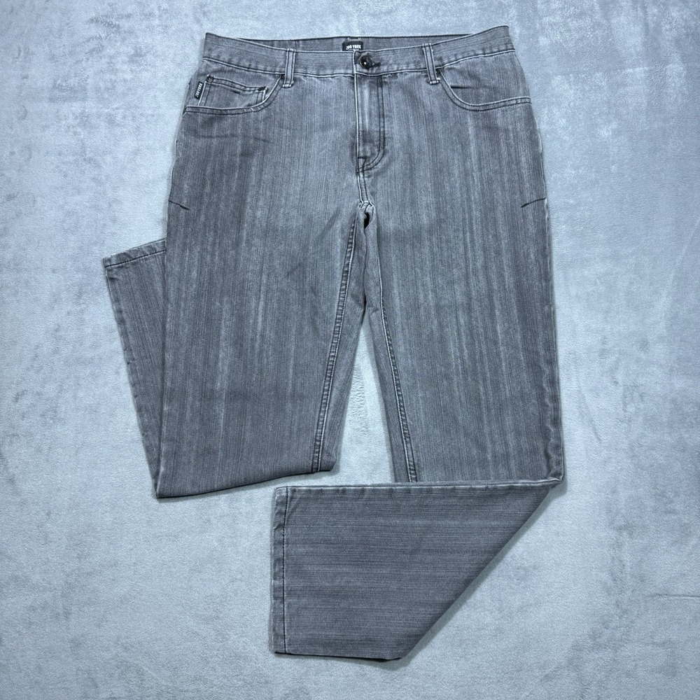Zoo York Jeans Mens 34x30 Gray Straight Leg Slim Retro Y2K Denim Streetwear USA
